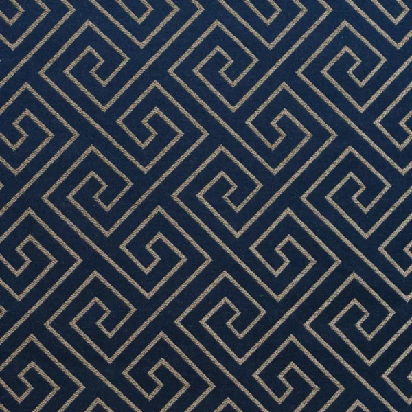 Charlotte Fabrics D179 Sapphire Greek Key upholstery fabric swatch for sample-first furniture planning