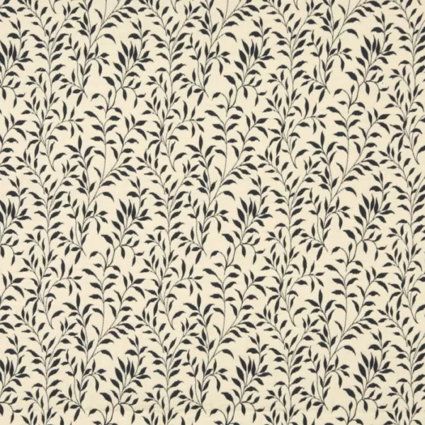 Charlotte Fabrics 6412 Navy Leaf upholstery fabric swatch for sample-first furniture planning