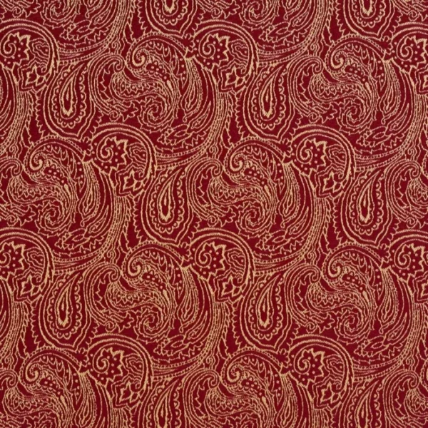 Charlotte Fabrics 2634 Crimson/Paisley upholstery fabric swatch for sample-first furniture planning