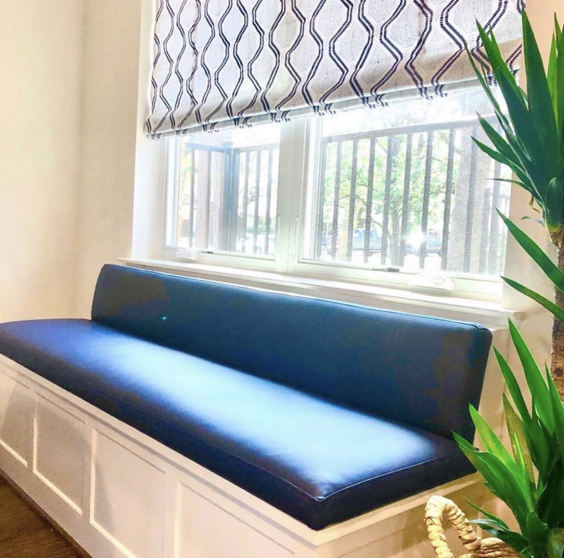 Blue upholstery fabric