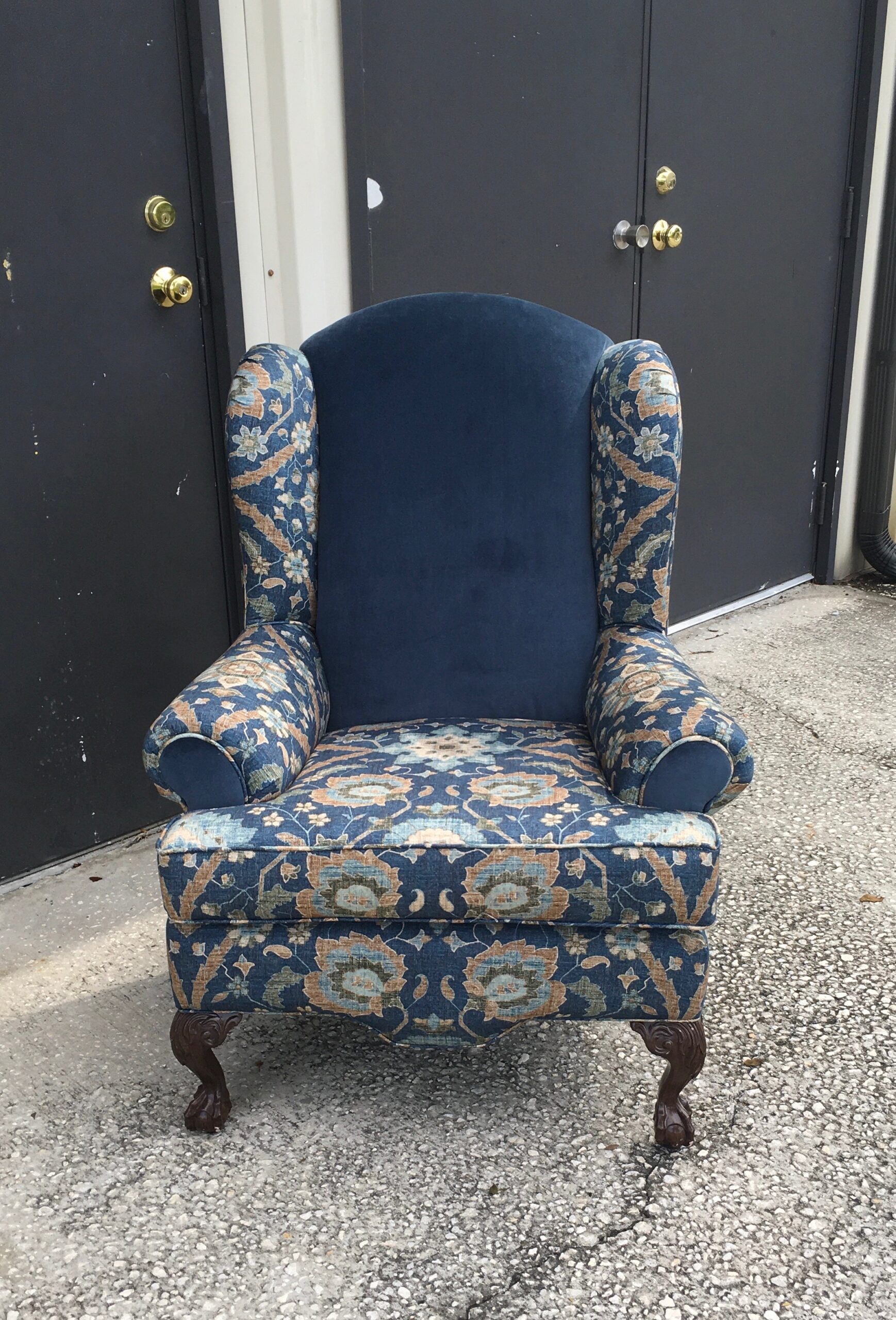 Blue upholstery fabric