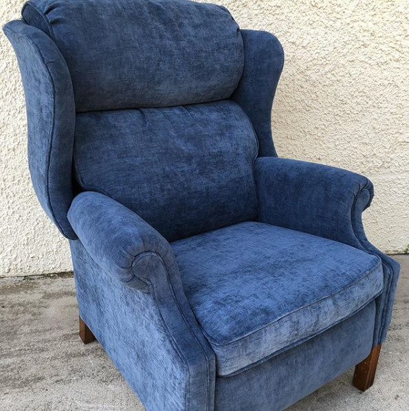 Blue upholstery fabric