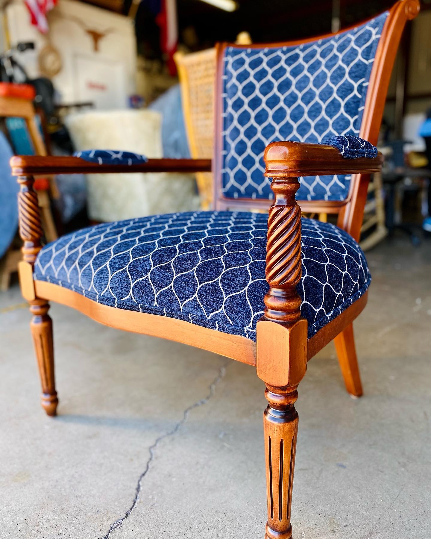 Blue upholstery fabric