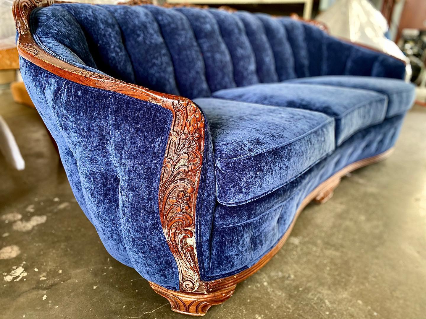 Blue upholstery fabric