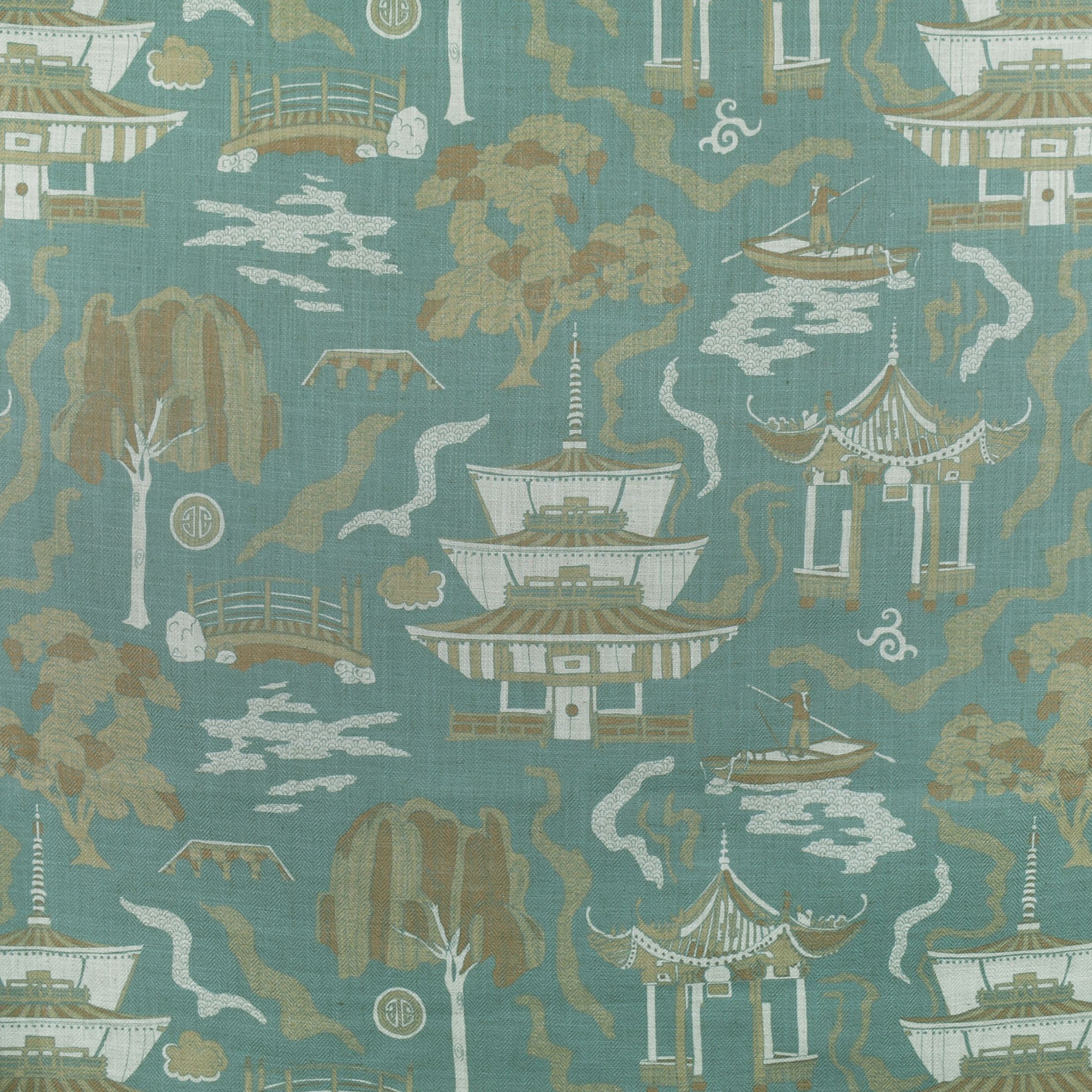 Blue upholstery fabric