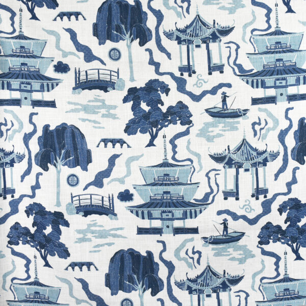 Greenhouse Fabrics F2732 Indigo upholstery fabric swatch for sample-first furniture planning
