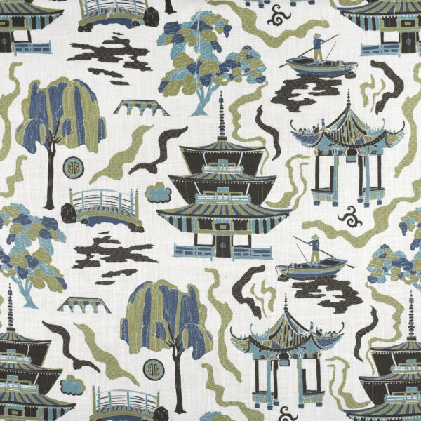 Green upholstery fabric