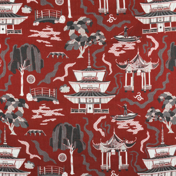 Red upholstery fabric