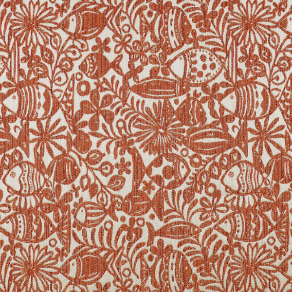 Orange upholstery fabric