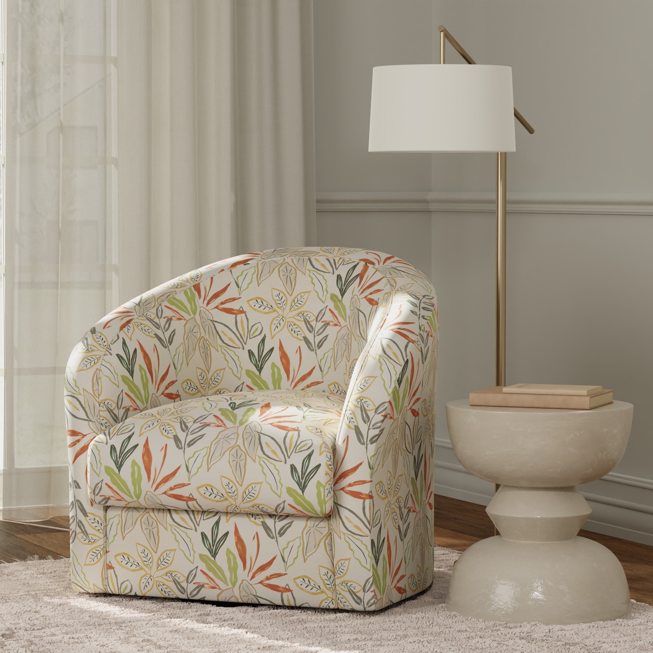 Orange upholstery fabric