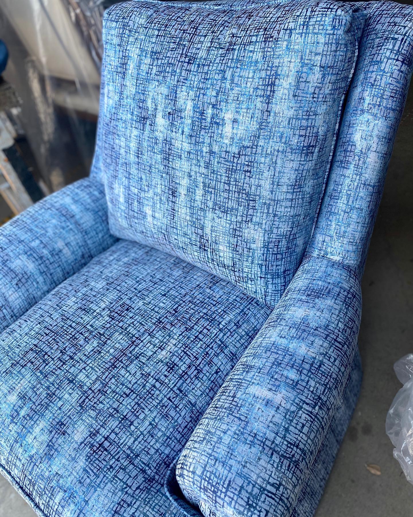 Blue upholstery fabric