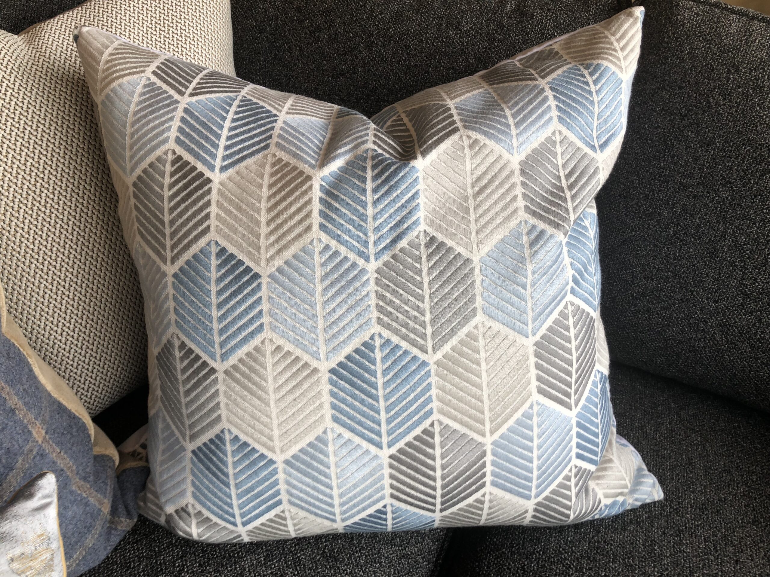 Blue upholstery fabric