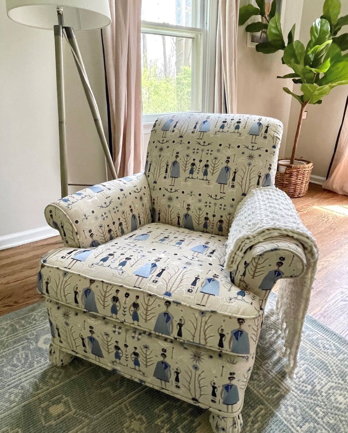 Blue upholstery fabric