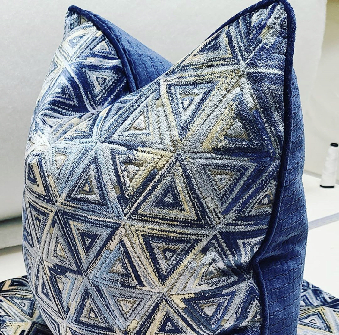 Blue upholstery fabric