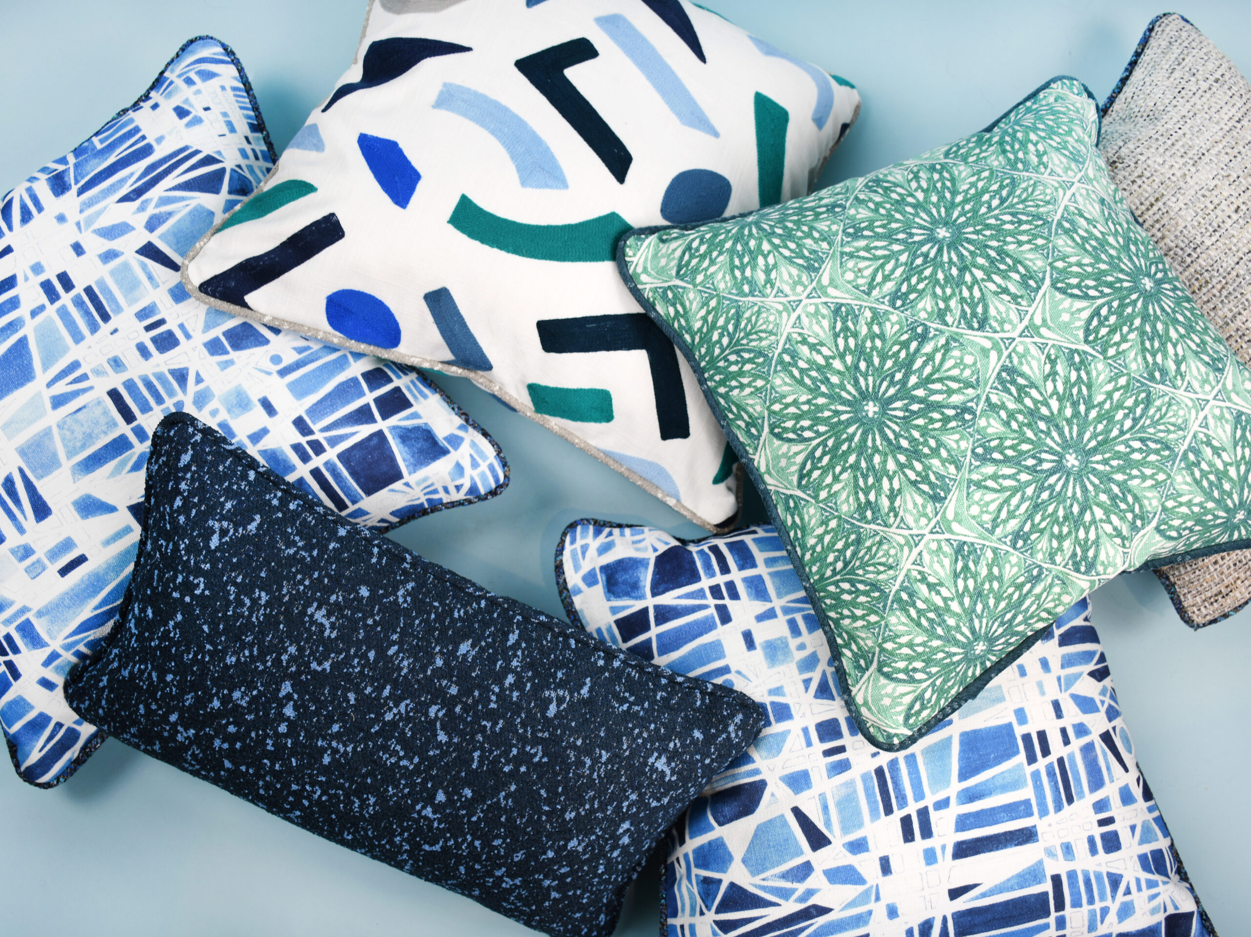 Blue upholstery fabric