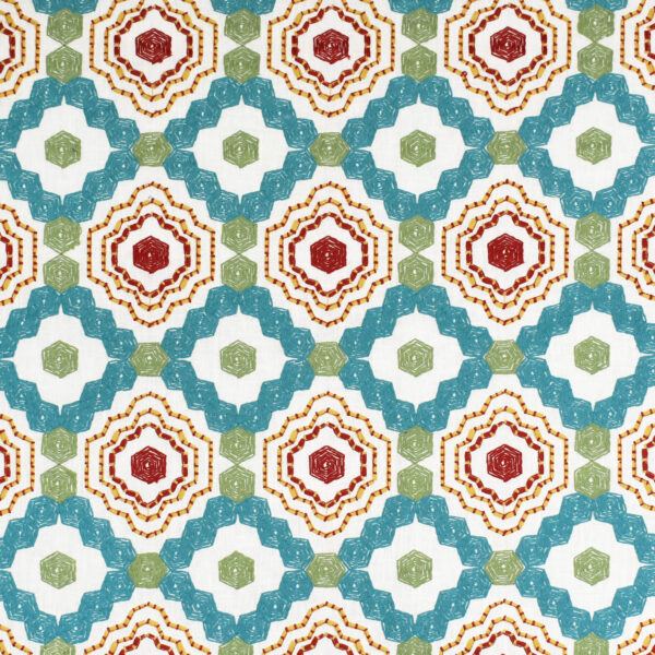 Greenhouse Fabrics S3411 Turquoise upholstery fabric swatch for sample-first furniture planning