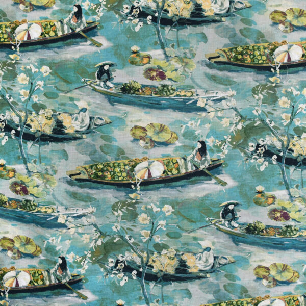 Greenhouse Fabrics S3615 Lagoon upholstery fabric swatch for sample-first furniture planning
