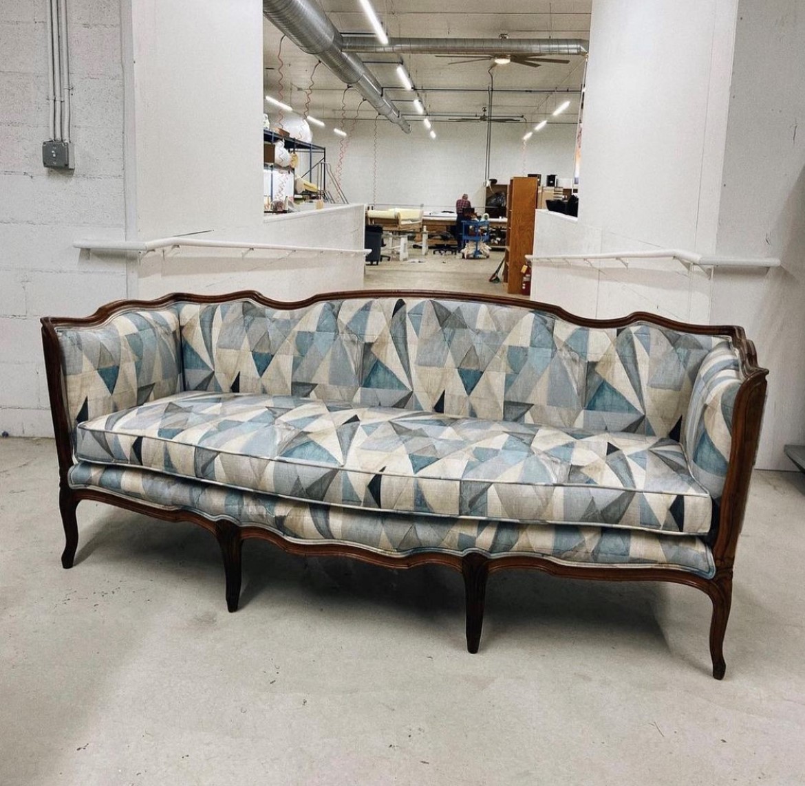 Blue upholstery fabric