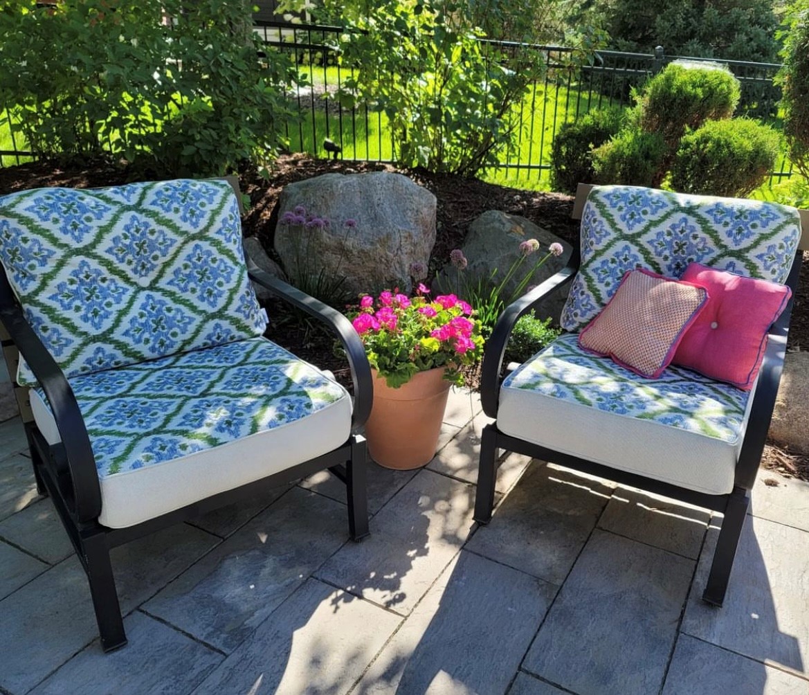 Blue upholstery fabric