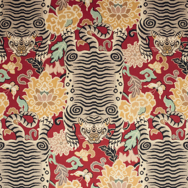 Red upholstery fabric