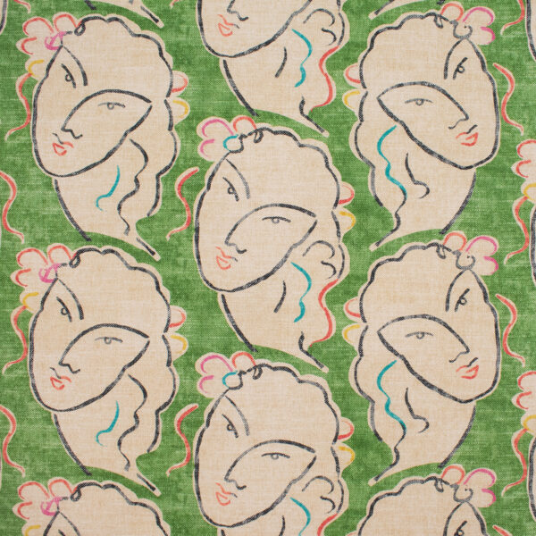 Green upholstery fabric