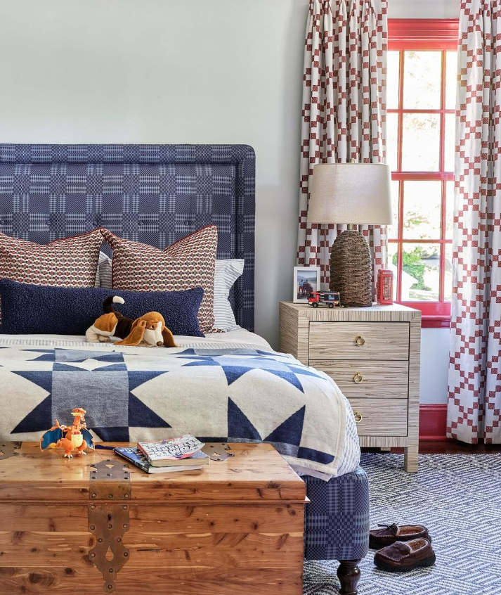 Blue upholstery fabric