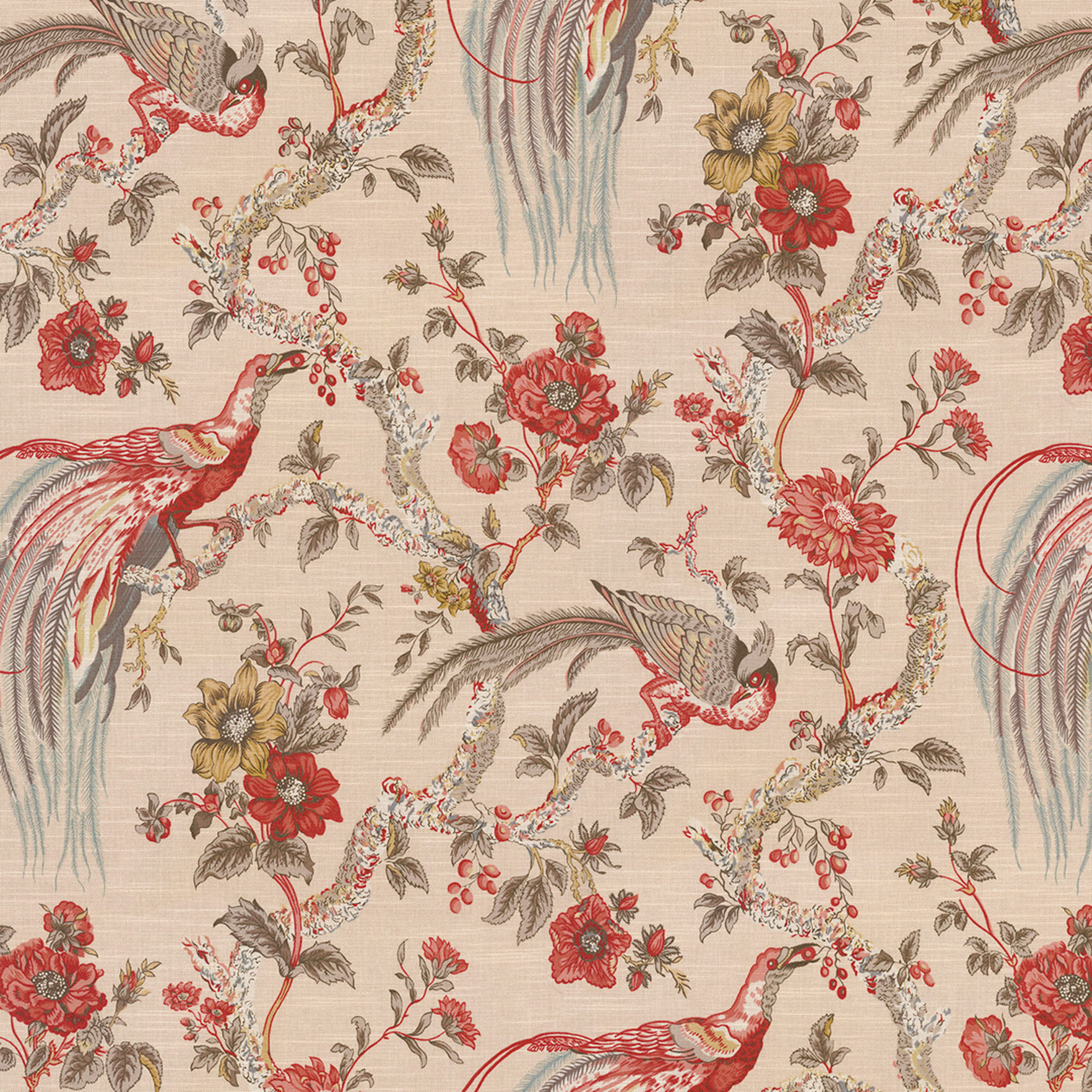 Red upholstery fabric