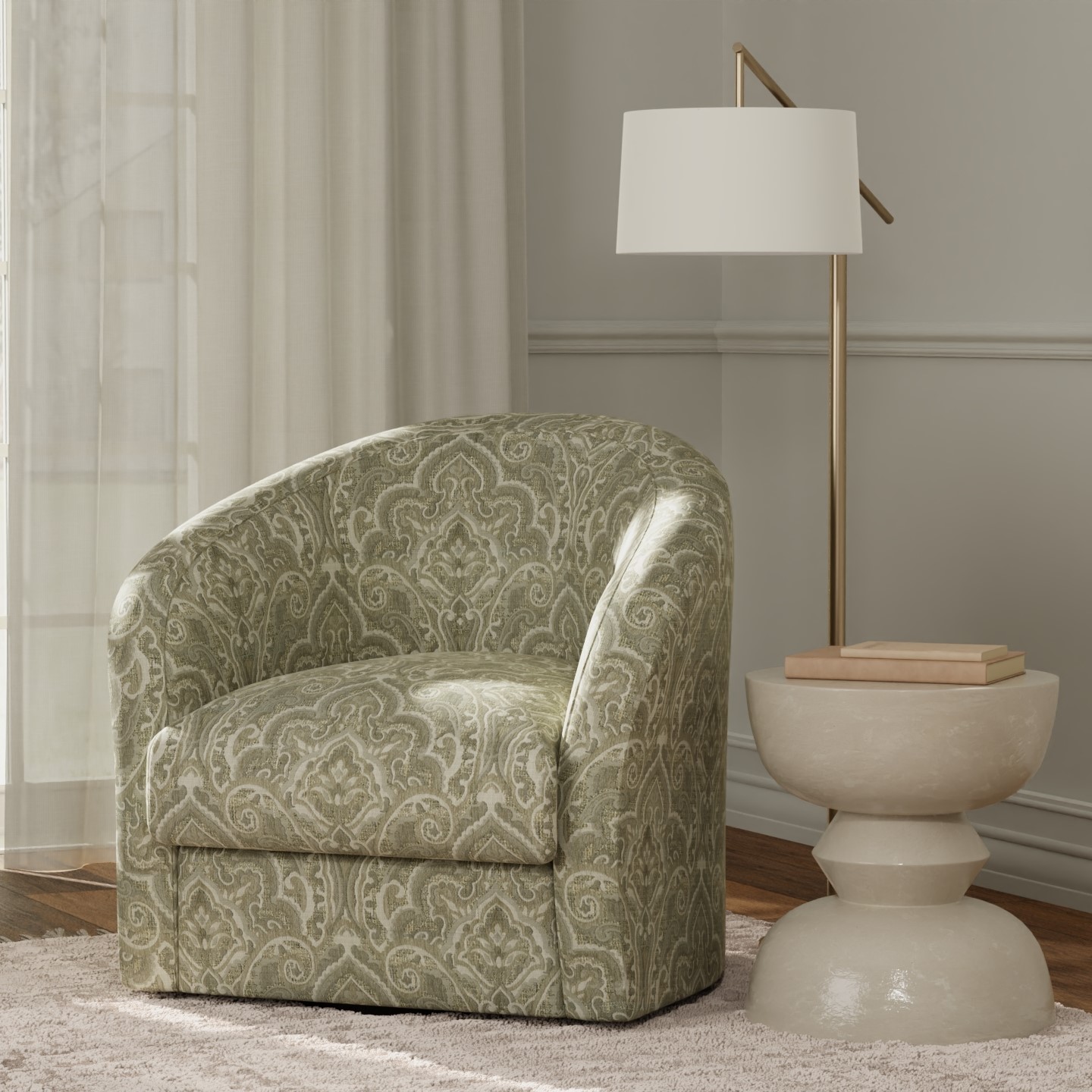 Gray upholstery fabric