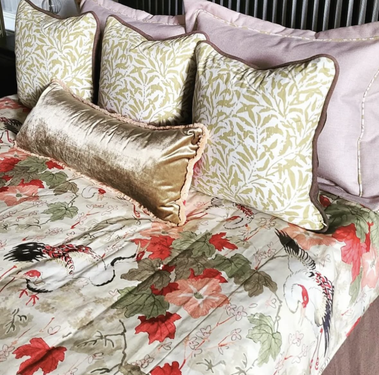 Pink upholstery fabric