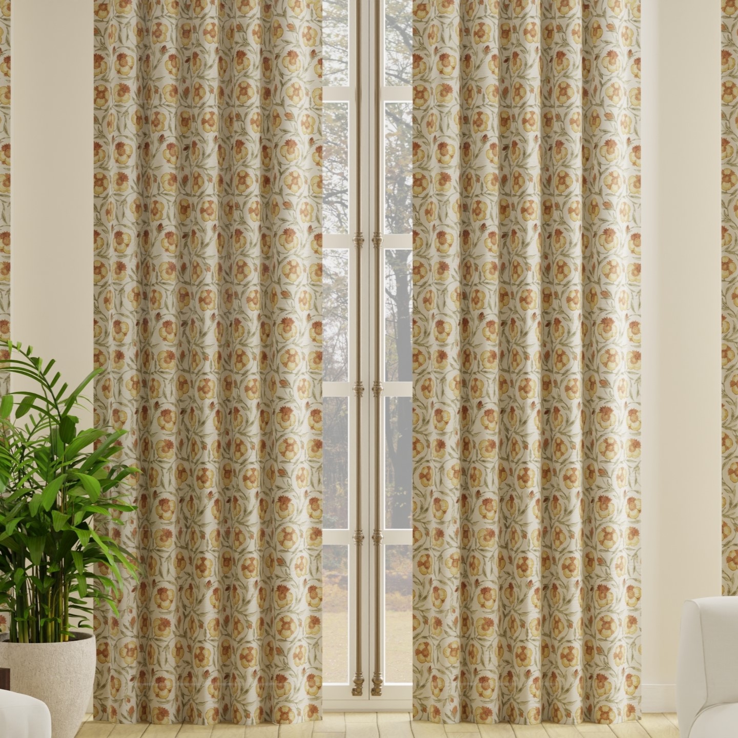 Orange upholstery fabric