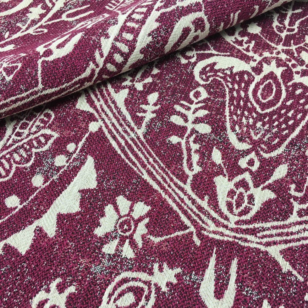 red upholstery fabric swatch