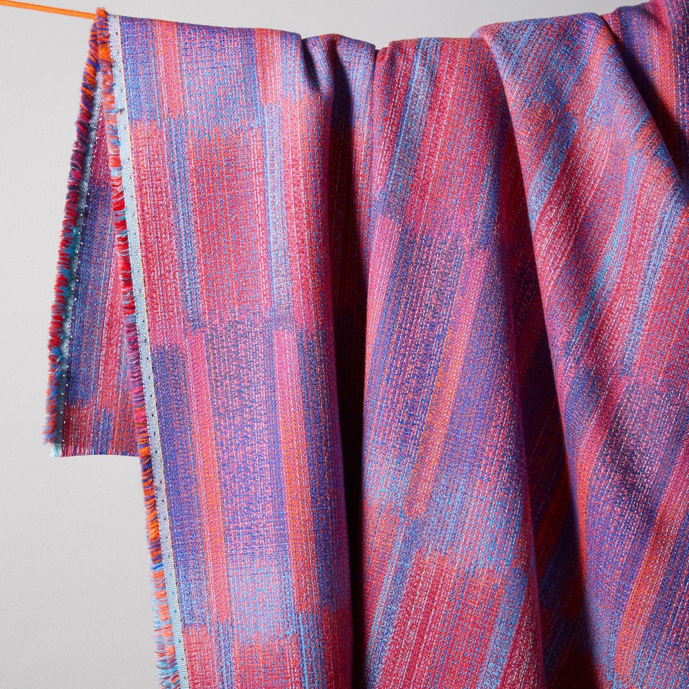 blue upholstery fabric swatch