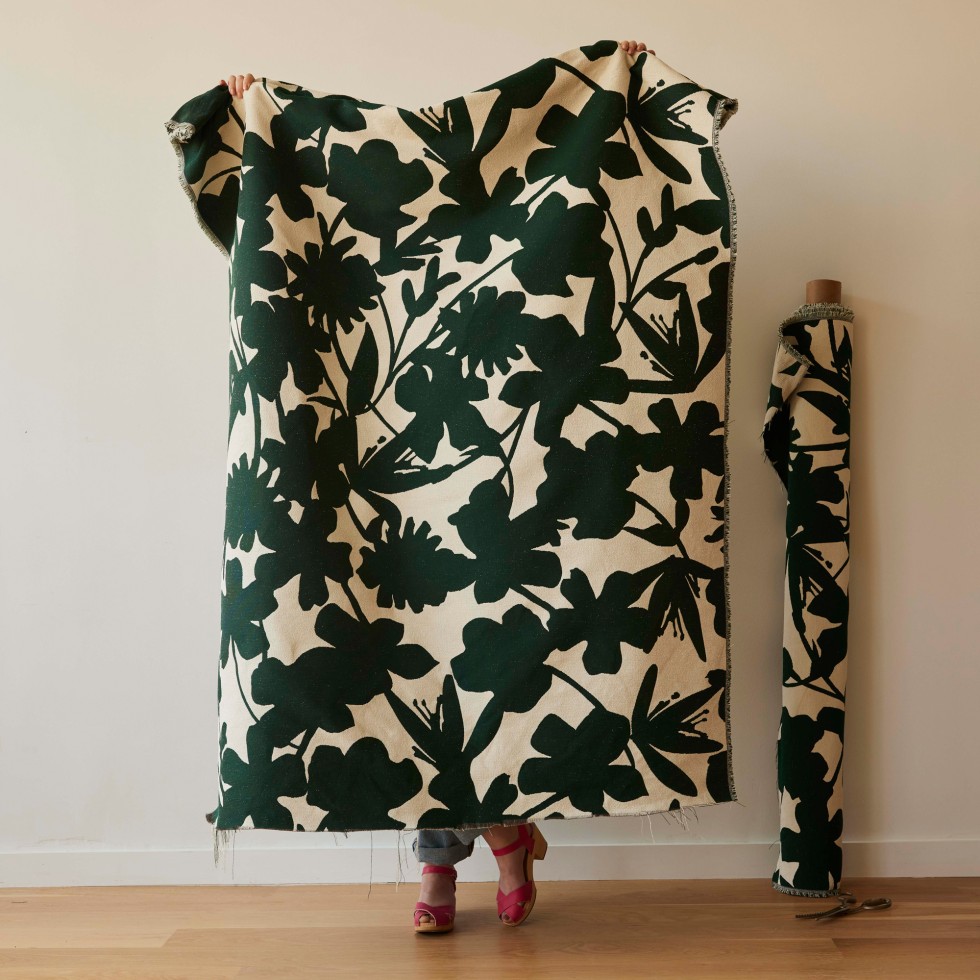 black upholstery fabric swatch