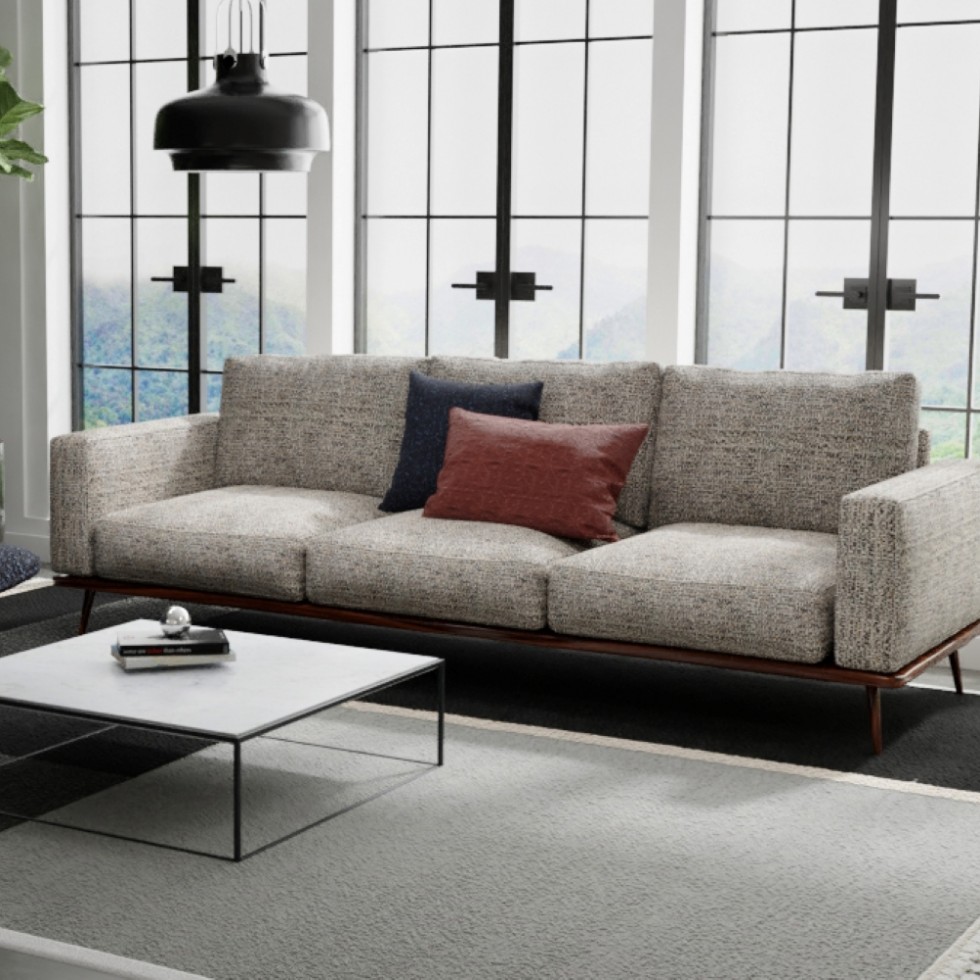 Gray upholstery fabric