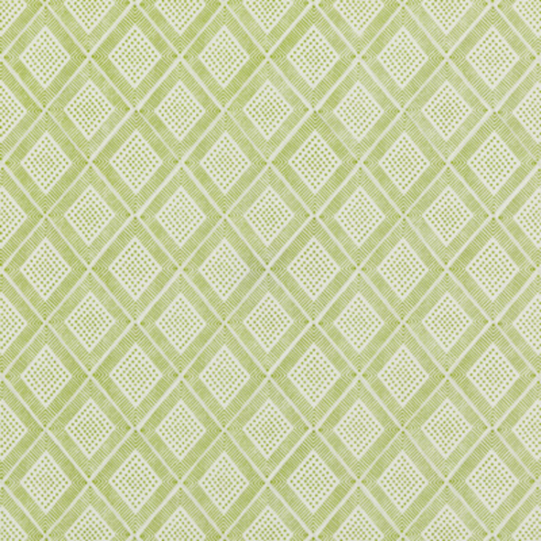 BAKER LIFESTYLE BLOCK PARTY BLOCK TRELLIS - GREEN upholstery fabric swatch for sample-first furniture planning