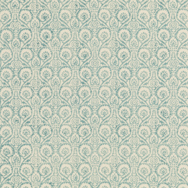 BAKER LIFESTYLE BLOCK PARTY POLLEN TRAIL - AQUA upholstery fabric swatch for sample-first furniture planning