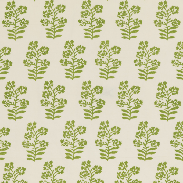 BAKER LIFESTYLE BLOCK PARTY WILD FLOWER - GREEN upholstery fabric swatch for sample-first furniture planning