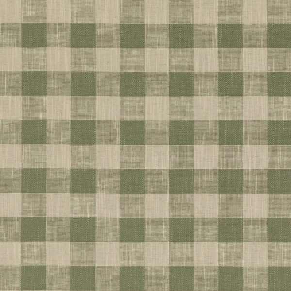 BAKER LIFESTYLE BLOCK WEAVES BLOCK CHECK - GREEN upholstery fabric swatch for sample-first furniture planning