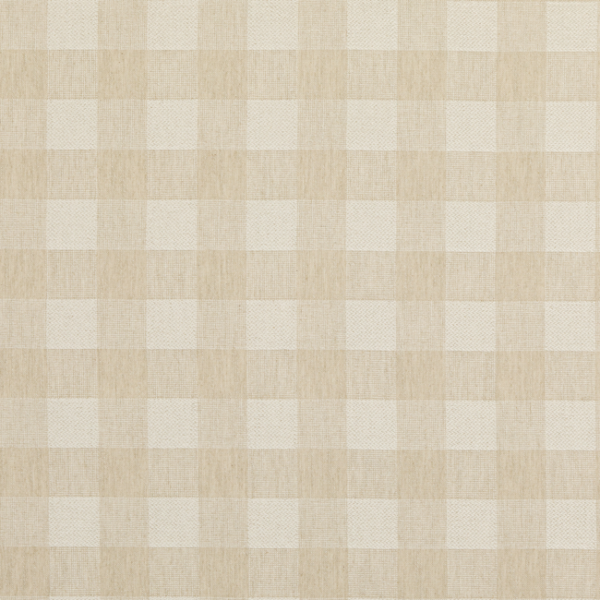 BAKER LIFESTYLE BLOCK WEAVES BLOCK CHECK - LINEN upholstery fabric swatch for sample-first furniture planning