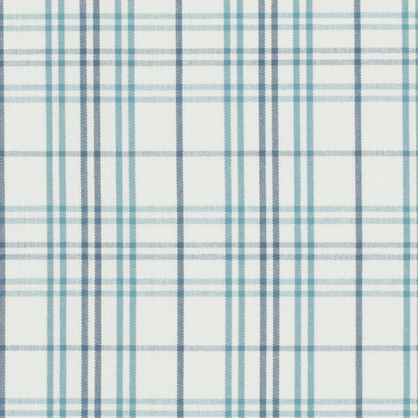 BAKER LIFESTYLE BRIDPORT PURBECK CHECK - AQUA upholstery fabric swatch for sample-first furniture planning