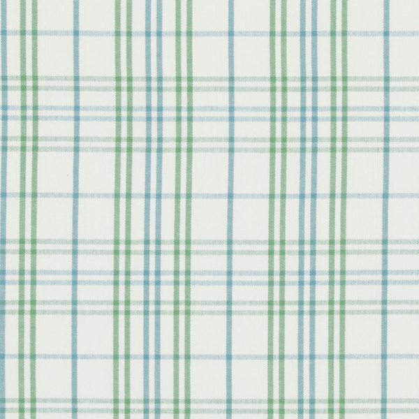 BAKER LIFESTYLE BRIDPORT PURBECK CHECK - GREEN/AQUA upholstery fabric swatch for sample-first furniture planning