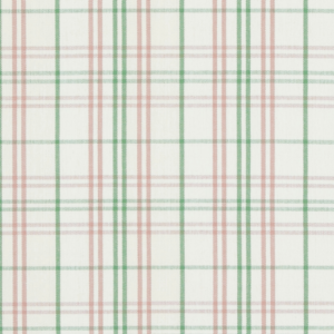 Baker Lifestyle Bridport Purbeck Check - Pink/green upholstery fabric swatch