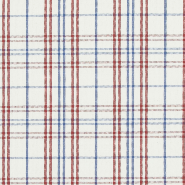 BAKER LIFESTYLE BRIDPORT PURBECK CHECK - RED/BLUE upholstery fabric swatch for sample-first furniture planning