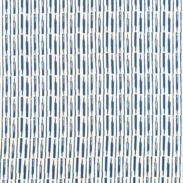 BAKER LIFESTYLE CARNIVAL MATCHSTICKS - INDIGO upholstery fabric swatch for sample-first furniture planning
