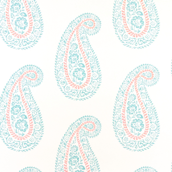 BAKER LIFESTYLE ECHO DESIGN HEIRLOOM INDIA MADIRA - AQUA/CORAL PW78036.3.0 - Discontinued