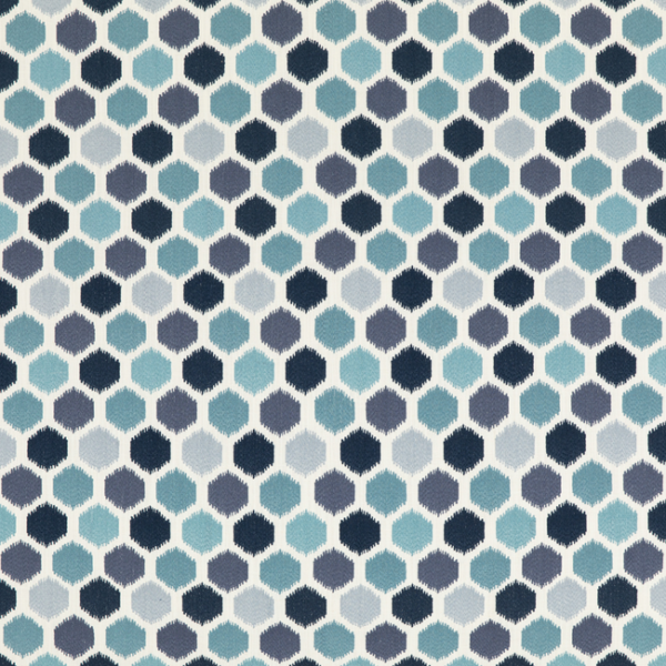 BAKER LIFESTYLE FIESTA PINATA - INDIGO upholstery fabric swatch for sample-first furniture planning