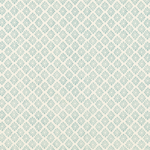 BAKER LIFESTYLE FIESTA SUNBURST - AQUA upholstery fabric swatch for sample-first furniture planning