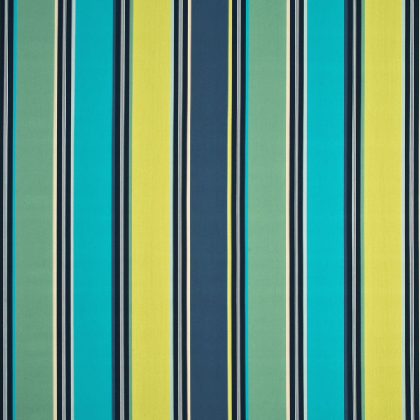 BAKER LIFESTYLE HOMES & GARDENS II INDORA STRIPE - TURQUOISE/LIME/INDIGO upholstery fabric swatch for sample-first furniture planning