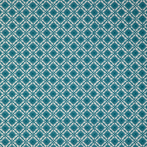 BRUNSCHWIG & FILS ANDUZE EMBROIDERIES INES EMB - AQUA upholstery fabric swatch for sample-first furniture planning