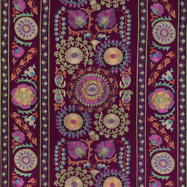 BRUNSCHWIG & FILS ANDUZE EMBROIDERIES SAANVI EMB - PLUM/LEAF 8023113.310.0